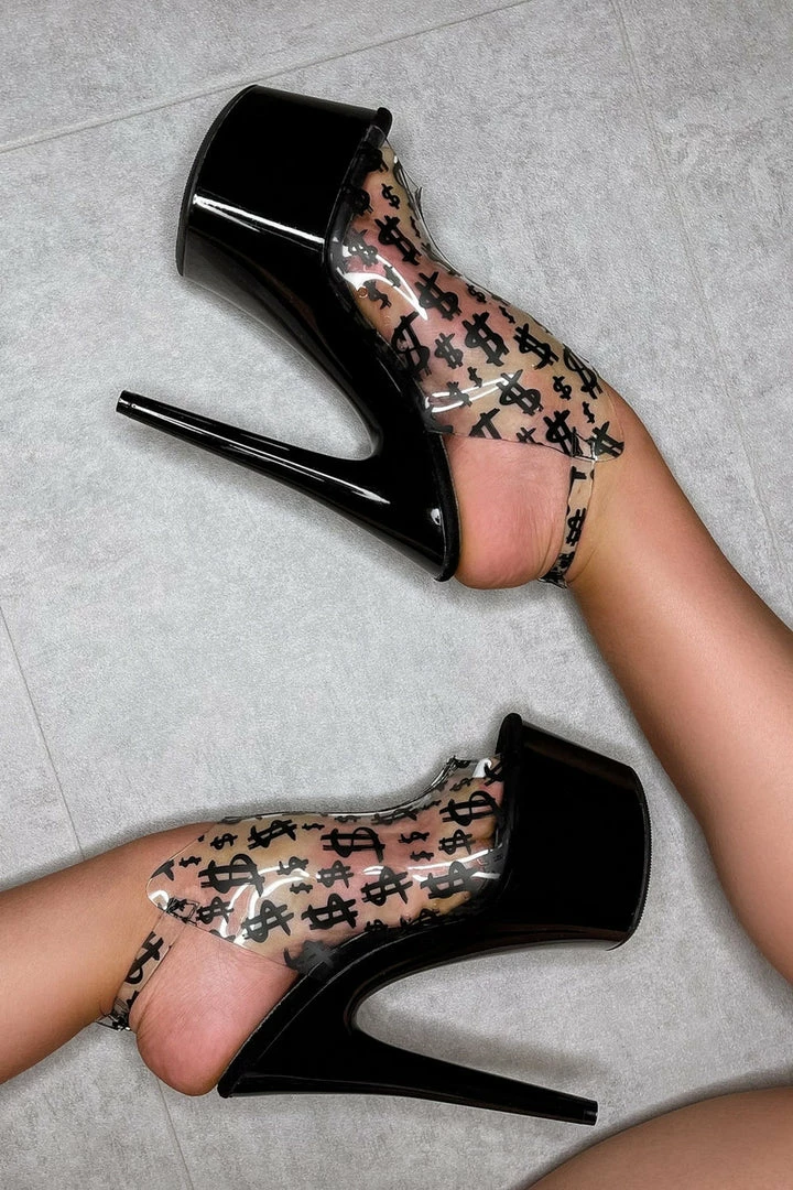 Hella Heels Make It Reign 7inch Stilettos - Black