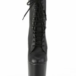 Pleaser USA Flamingo-1020LWR 8inch Real Leather Boots - Matte Black Shoes