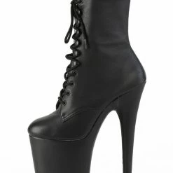 Pleaser USA Flamingo-1020LWR 8inch Real Leather Boots - Matte Black Shoes