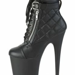 Pleaser USA Flamingo-800 8inch Pleaser Boots - Matte Black Shoes