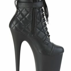 Pleaser USA Flamingo-800 8inch Pleaser Boots - Matte Black Shoes