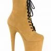 Shoes Pleaser USA Flamingo-1020FS Faux Suede 8inch Pleaser Boots - Mustard