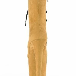 Shoes Pleaser USA Flamingo-1020FS Faux Suede 8inch Pleaser Boots - Mustard