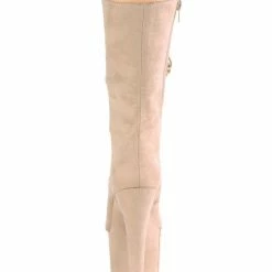 Pleaser USA Flamingo-1050FS Faux Suede 8inch Pleaser Boots - Beige