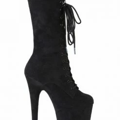 Pleaser USA Flamingo-1050FS Faux Suede 8inch Pleaser Boots - Black