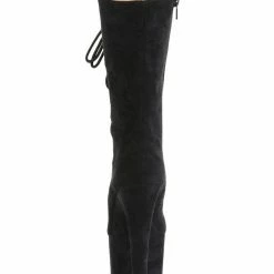 Pleaser USA Flamingo-1050FS Faux Suede 8inch Pleaser Boots - Black