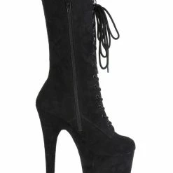 Pleaser USA Flamingo-1050FS Faux Suede 8inch Pleaser Boots - Black