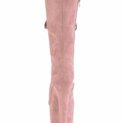Pleaser USA Flamingo-1050FS Faux Suede 8inch Pleaser Boots - Dusty Blush Shoes