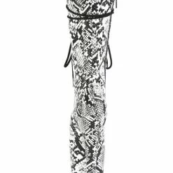 Pleaser USA Flamingo-1050SP 8inch Pleaser Boots - White Snake Shoes
