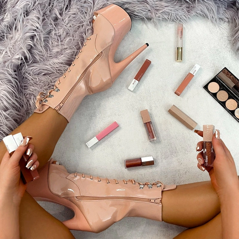 Shoes Hella Heels LipKit Open Toe 7inch Boots - Dream On