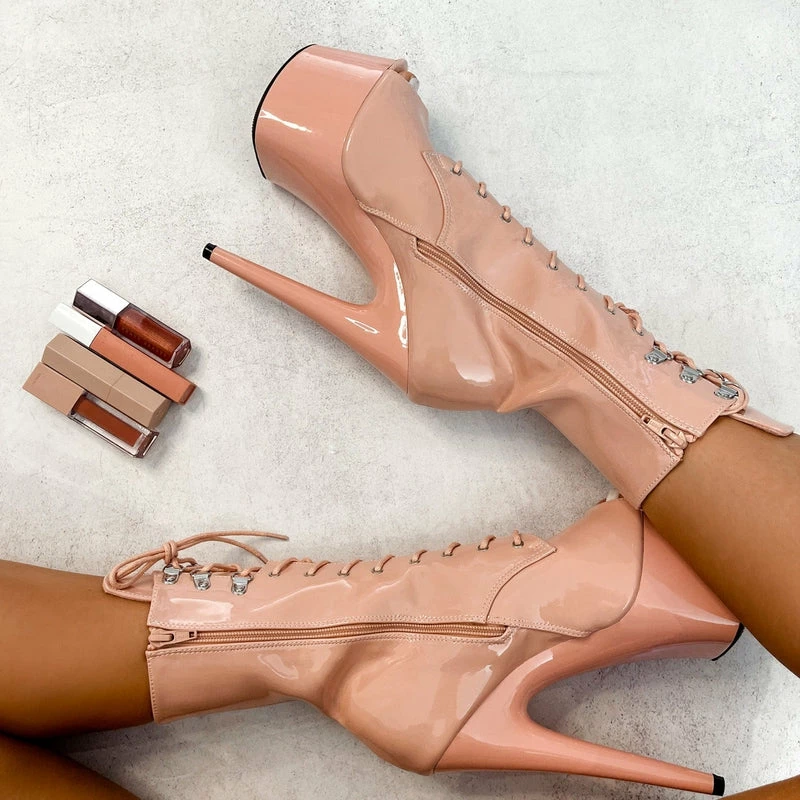 Shoes Hella Heels LipKit Open Toe 7inch Boots - Dream On