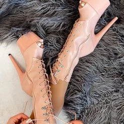 Shoes Hella Heels LipKit Open Toe 7inch Boots - Dream On