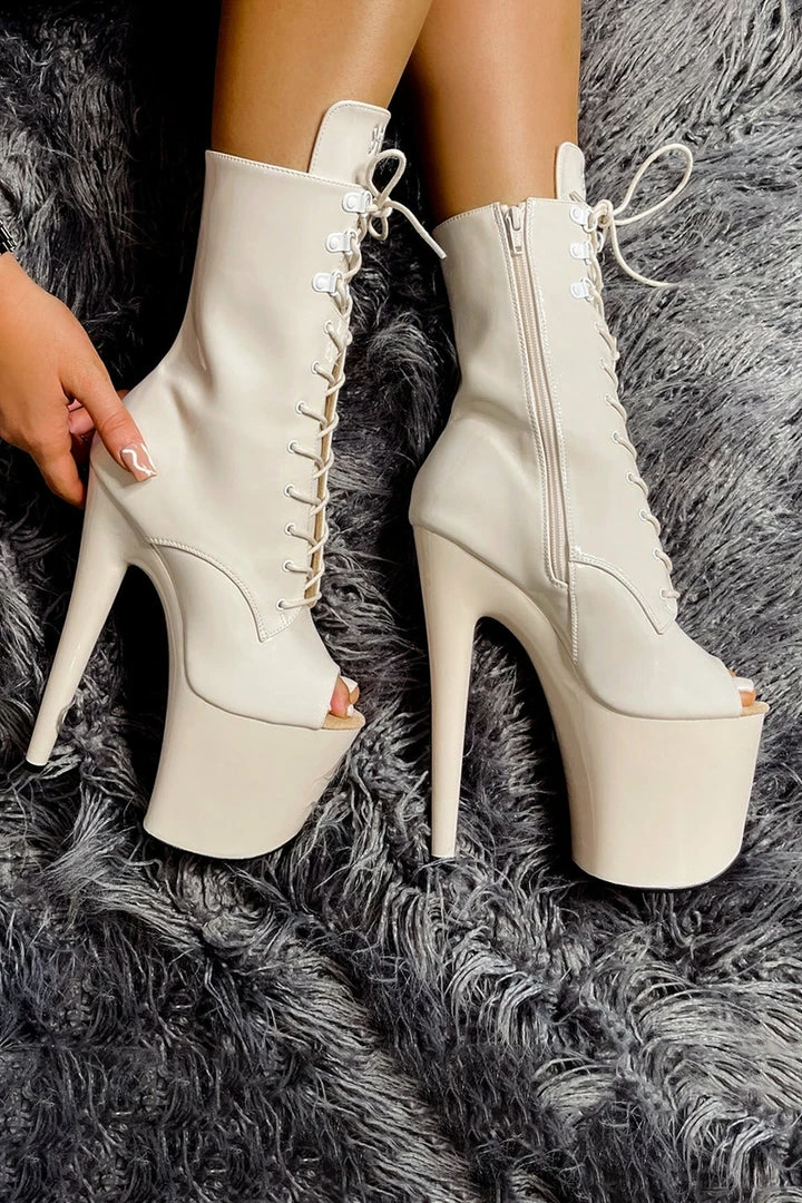 Shoes Hella Heels LipKit Open Toe 8inch Boots - No Angel