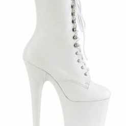 Shoes Pleaser USA Flamingo-1020LWR 8inch Real Leather Boots - Matte White