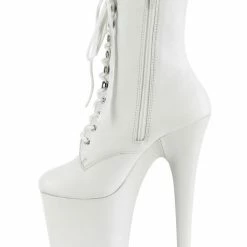 Shoes Pleaser USA Flamingo-1020LWR 8inch Real Leather Boots - Matte White
