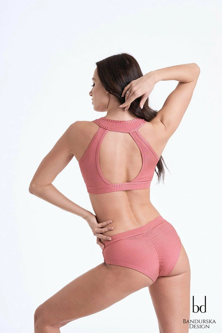 Bandurska Gabriella Top - Ribbed Dusty Pink