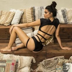 Paradise Chick Frankie Garter Shorts - Black