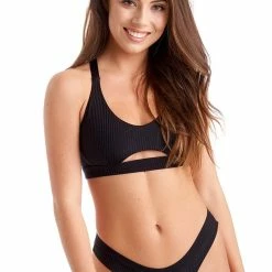 Back In Stock Bandurska Giselle Top - Ribbed Black