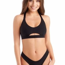 Back In Stock Bandurska Giselle Top - Ribbed Black