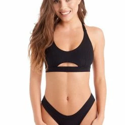 Back In Stock Bandurska Giselle Bottoms - Ribbed Black