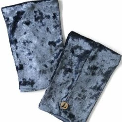 Lunalae Shoe Covers - Gunmetal Crushed Velvet