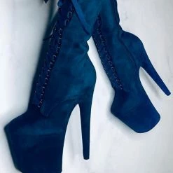 Hella Heels High BabyDoll 8inch Boots - Teal