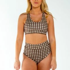 AMBR Designs High Waist Shorts - Gingham New In