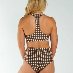 AMBR Designs Minx High Waist Shorts - Gingham