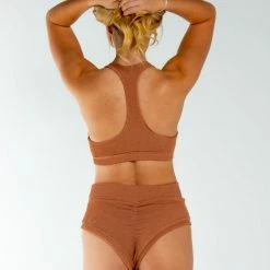 New In AMBR Designs Waffle Halter Top - Sand
