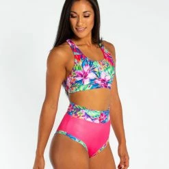 New In AMBR Designs High Waist Shorts - Aloha