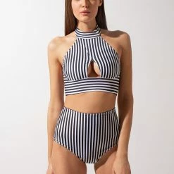 Shark Polewear Double-sided High Waist Shorts - Striped/Black