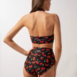 Shark Polewear Double-sided High Waisted Shorts - Cherry/Black All Pole Wear