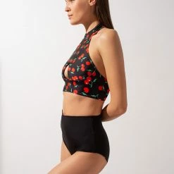 Shark Polewear Double-sided High Waisted Shorts - Cherry/Black All Pole Wear