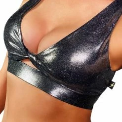 All Pole Wear Cleo The Hurricane Twist Sports Bra - Metallic Chrome