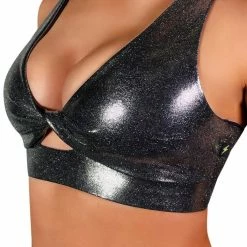 All Pole Wear Cleo The Hurricane Twist Sports Bra - Metallic Chrome