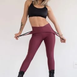 All Pole Wear Sorte Second Skin Sling Leggings - Berry