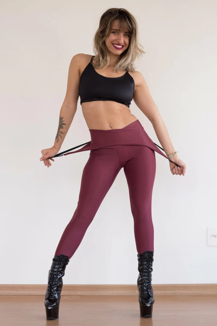All Pole Wear Sorte Second Skin Sling Leggings - Berry
