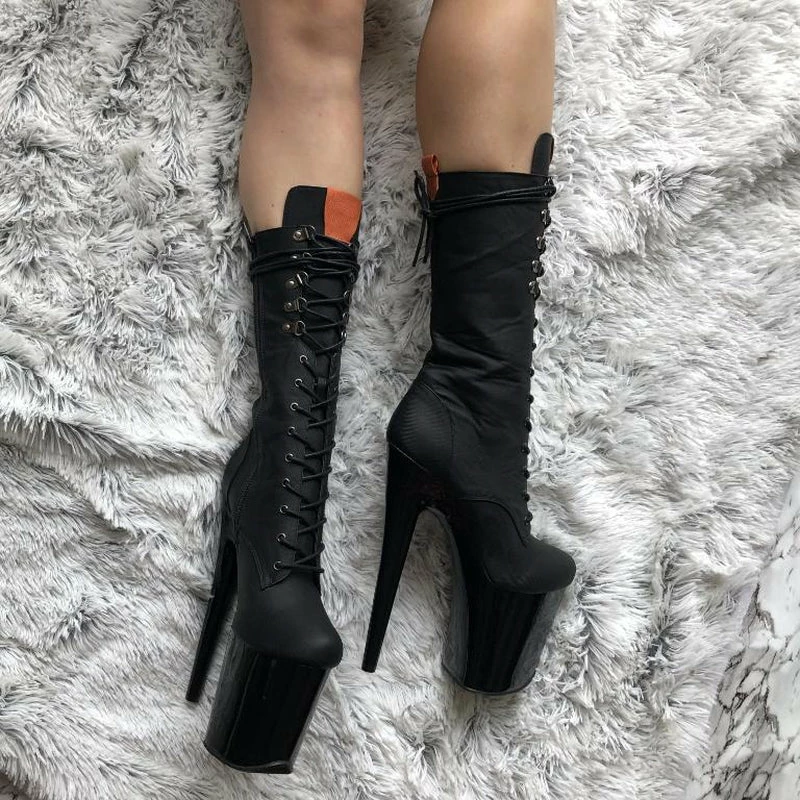 Hella Heels Black Denim Boots - 8inch