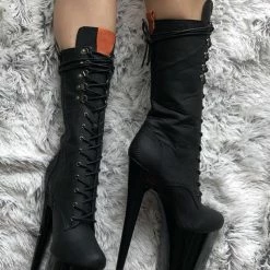 Hella Heels Black Denim Boots - 8inch