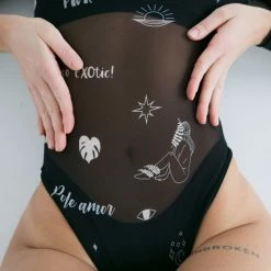 New In Exo Wear Logo Bodysuit - Black Mesh