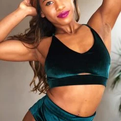 REV ACTIV Gap Top - Dark Green Velvet