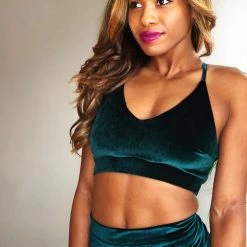 REV ACTIV Gap Top - Dark Green Velvet