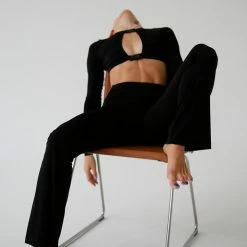 All Pole Wear Exo Wear Long Sleeve Buckle Front Top - Black