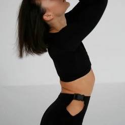 Exo Wear Cut Out Buckle Pants - Black