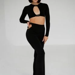 Exo Wear Cut Out Buckle Pants - Black