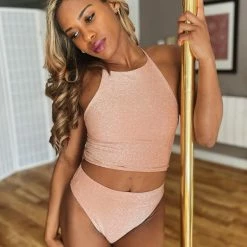 Exo Wear Lurex Top - Rose Gold New In