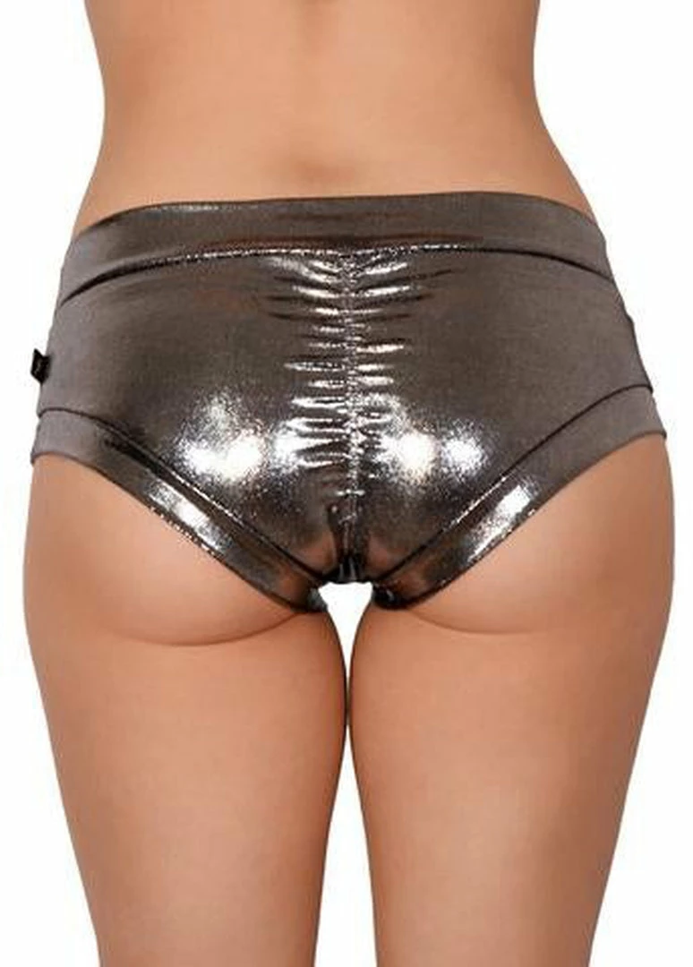All Pole Wear Cleo The Hurricane Hot Pants - Metallic Chrome