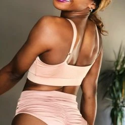 REV ACTIV Bomb Garter Shorts - Beige All Pole Wear