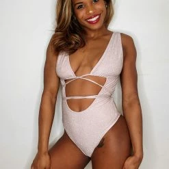 All Pole Wear Exo Wear Lurex Bodysuit - Ice Pink