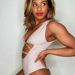 All Pole Wear Exo Wear Lurex Bodysuit - Ice Pink